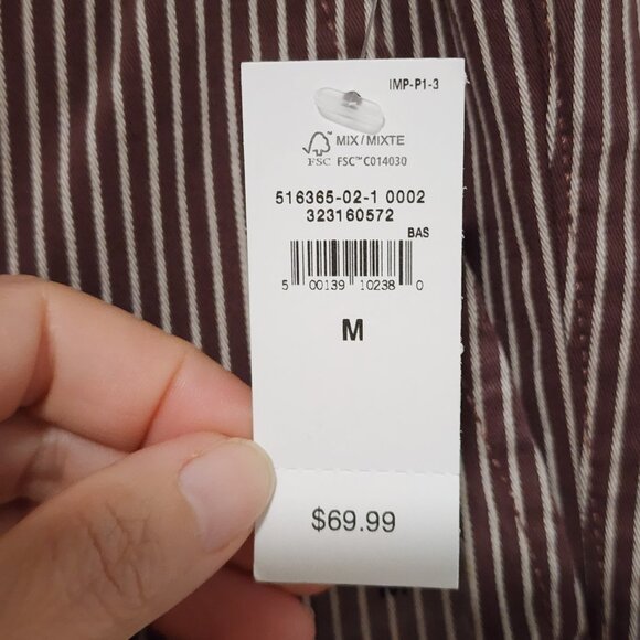 Women's Gap Stripe Pattern Pants Size Medium Burgundy Trendy Casual Academia NWT - Picture 5 of 13